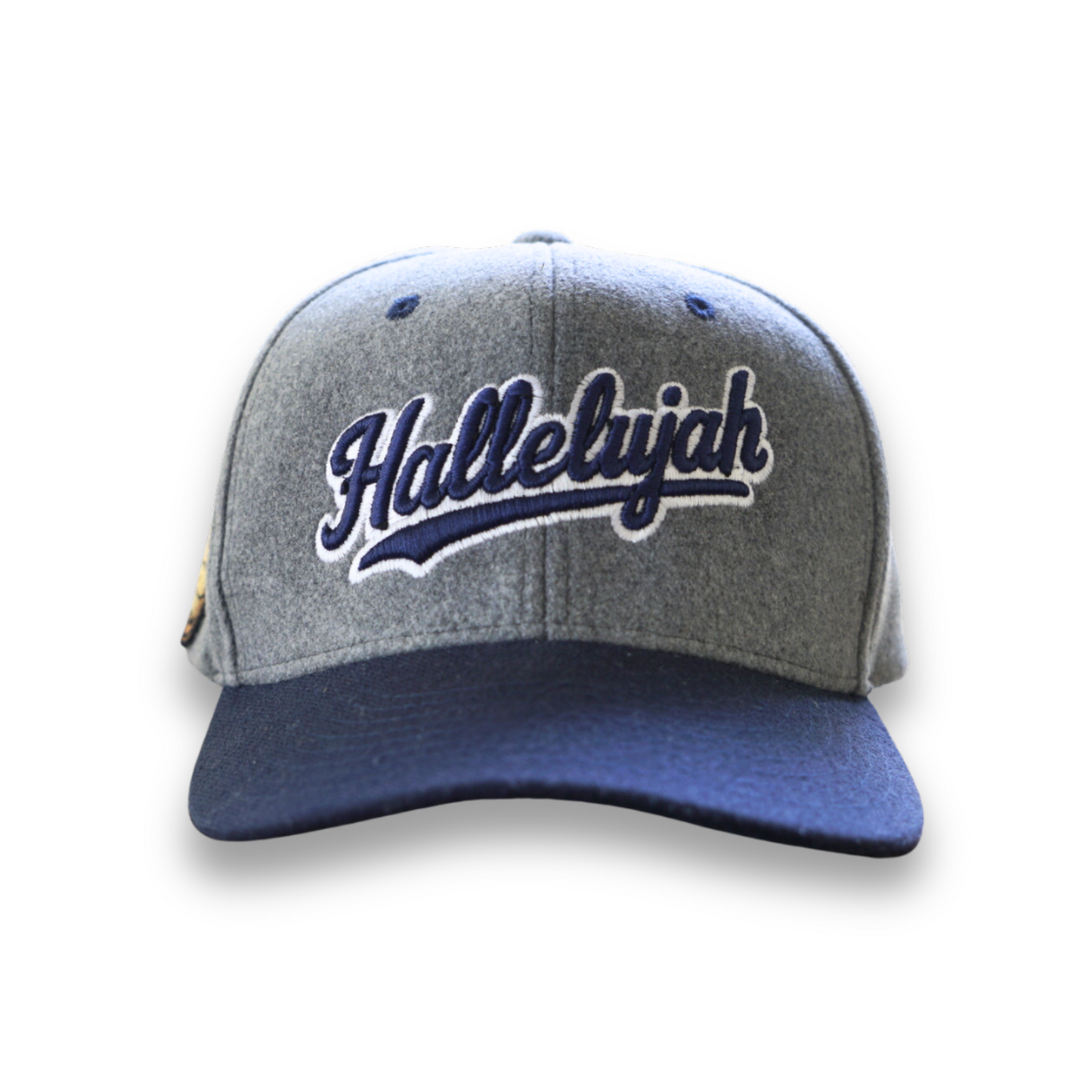 Hallelujah Wool Snapback - Grey + Navy blue