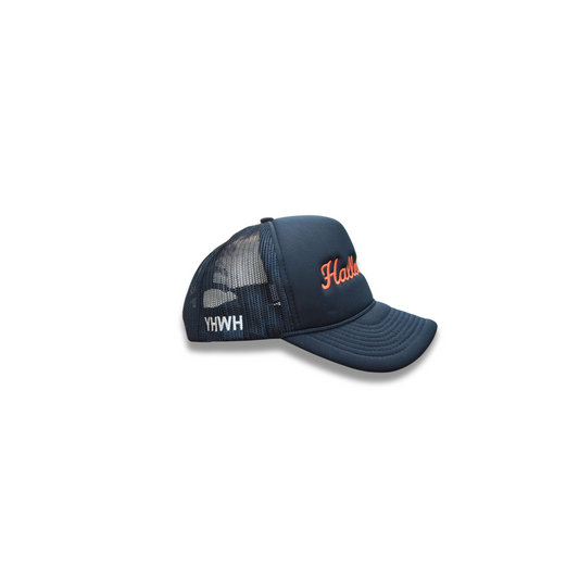 Hallelujah Trucker Hat - Black + Orange