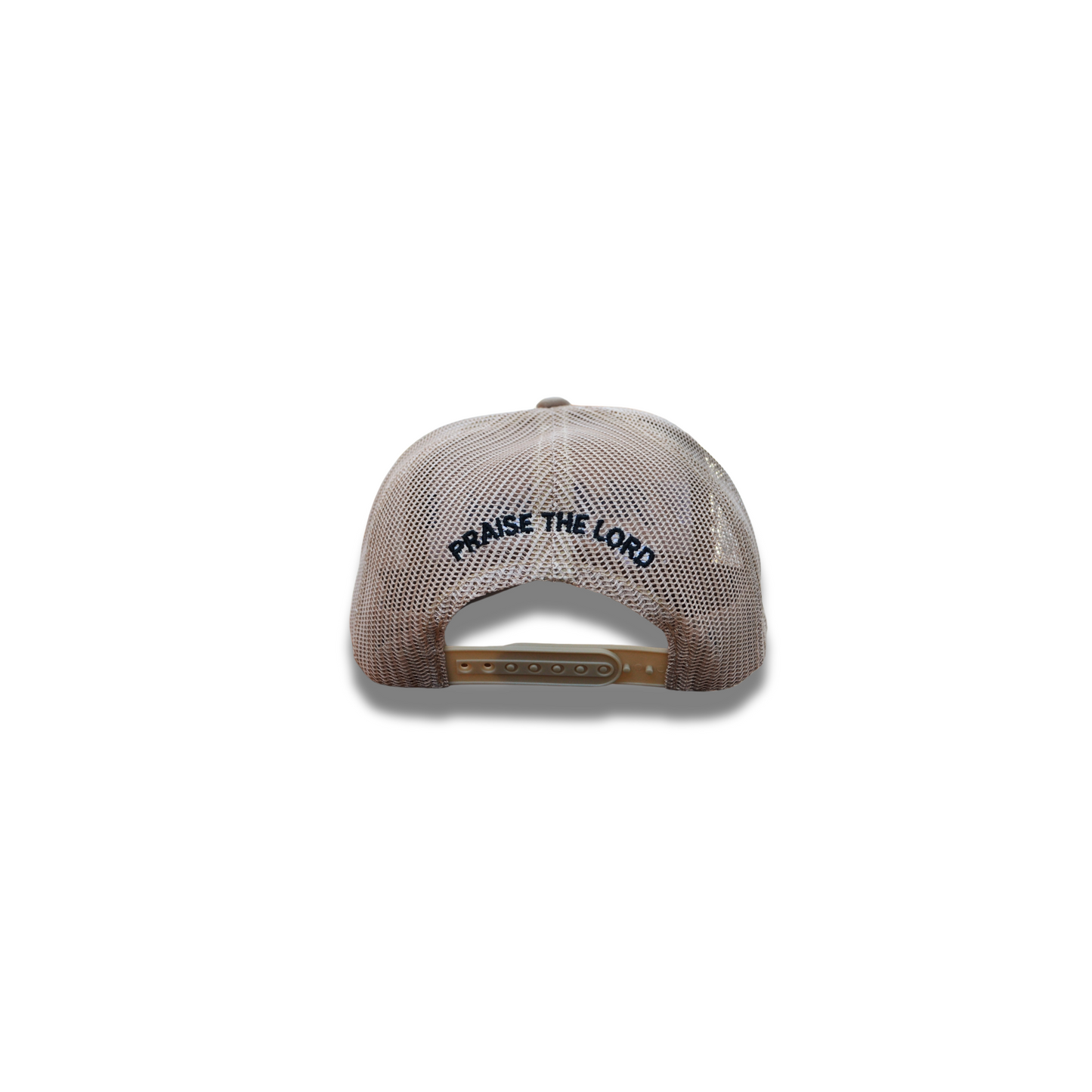Hallelujah Trucker Hat – Cream + Blue