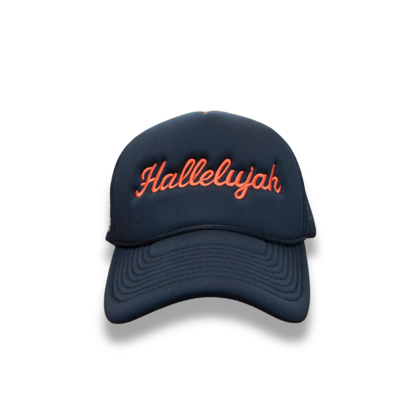 Hallelujah Trucker Hat - Black + Orange
